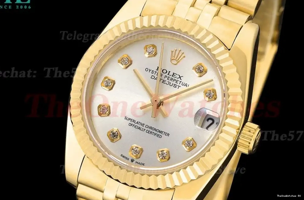 28mm YG Datejust Dia Silver MY8215 GDF Jub YG 0427
